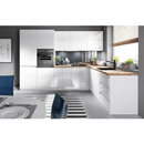 Alsó sarokszekrény, fehér/fehér extra magasfényű, AURORA D90N