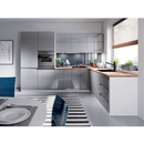 Alsószekrény, fehér/szürke extra magasfényű, jobbos, AURORA D40