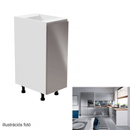 Alsószekrény, fehér/szürke extra magasfényű, jobbos, AURORA D30