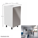 Alsószekrény, fehér/szürke extra magasfényű, jobbos, AURORA D40