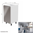 Alsószekrény, fehér/szürke extra magasfényű, balos, AURORA D40