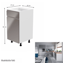 Alsószekrény, fehér/szürke extra magasfényű, balos, AURORA D40S1