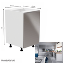 Alsószekrény, fehér/szürke extra magasfényű, jobbos, AURORA D601F