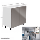 Alsószekrény, fehér/szürke extra magasfényű, AURORA D80