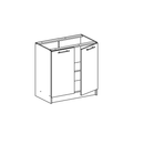 kétajtós alsószekrény, fehér,  FABIANA S80