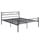 Fém ágy ráccsal, 180x200, fekete, STELVIA