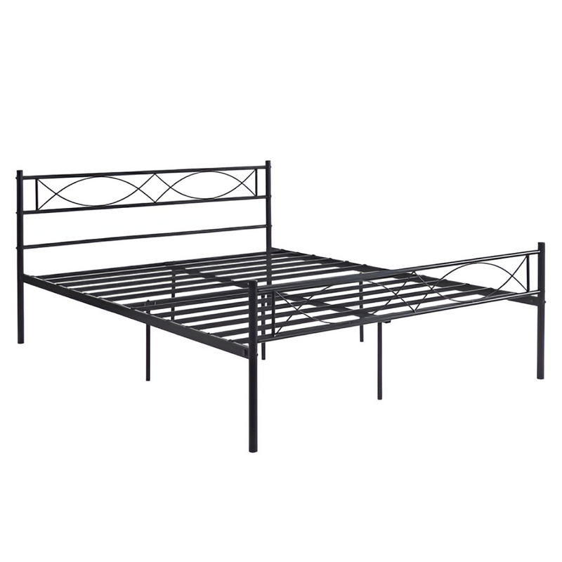 Fém ágy ráccsal, 180x200, fekete, STELVIA