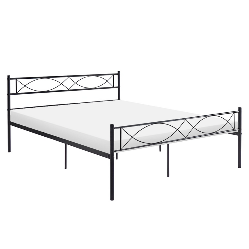 Fém ágy ráccsal, 180x200, fekete, STELVIA