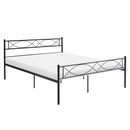Fém ágy ráccsal, 160x200, fekete, STELVIA