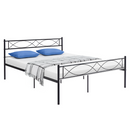 Fém ágy ráccsal, 160x200, fekete, STELVIA