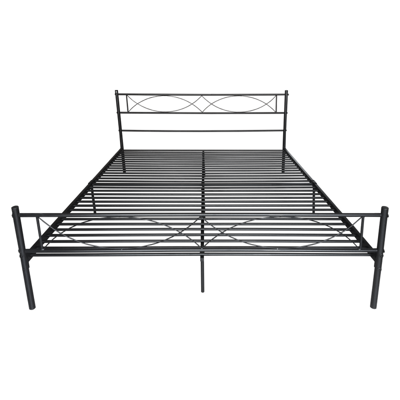 Fém ágy ráccsal, 180x200, fekete, STELVIA