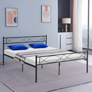 Fém ágy ráccsal, 180x200, fekete, STELVIA