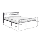 Fém ágy ráccsal, 160x200, fekete, STELVIA