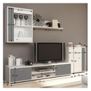 Nappali bútor, fehér/szürke, GENTA