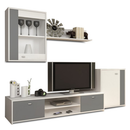 Nappali bútor, fehér/szürke, GENTA