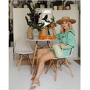 Étkezőasztal, fehér/bükk, átmérő 60 cm, GAMIN NEW 60