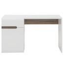 PC asztal, fehér extra magasfényű HG/tölgy sonoma sötét trufla, LYNATET TYP 80