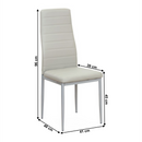 Szék, világosszürke műbőr/szürke fém, COLETA NOVA