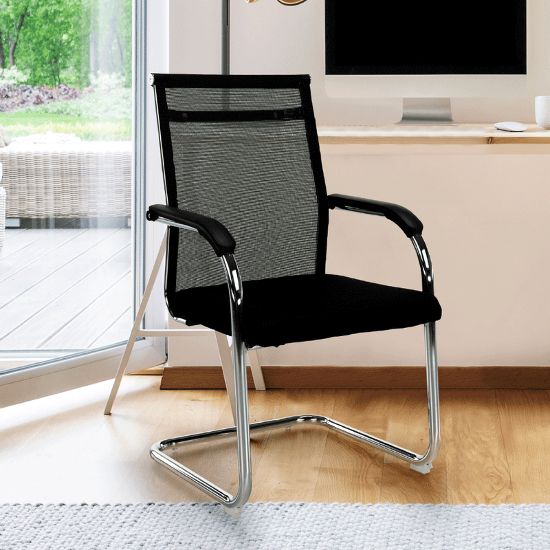 Tárgyalószék, fekete/ezüst, ESIN