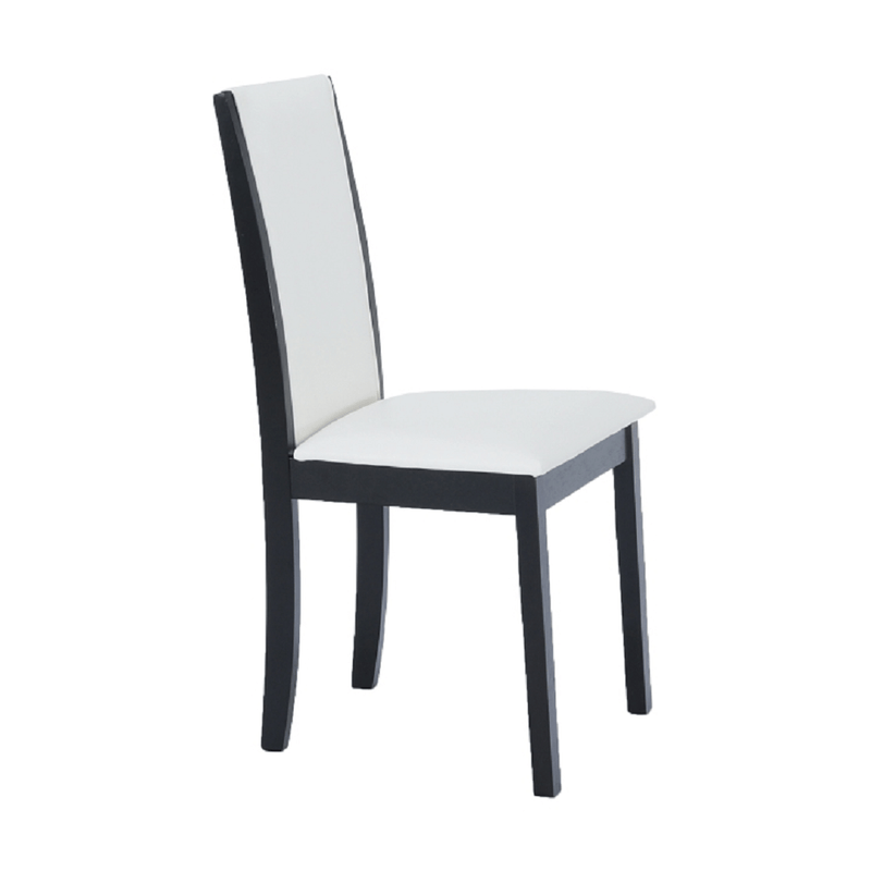 Szék, wenge/fekete/textilbőr fehér, VENIS NEW