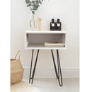 Kisasztal/éjjeliszekrény, fehér/fekete, HONEJ