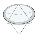 Dohányzóasztal, króm/átlátszó üveg, LEONEL