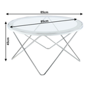 Dohányzóasztal, króm/átlátszó üveg, LEONEL