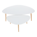 Két részes asztal szett, fehér/bükk, FOLKO NEW