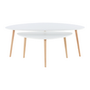 Két részes asztal szett, fehér/bükk, FOLKO NEW