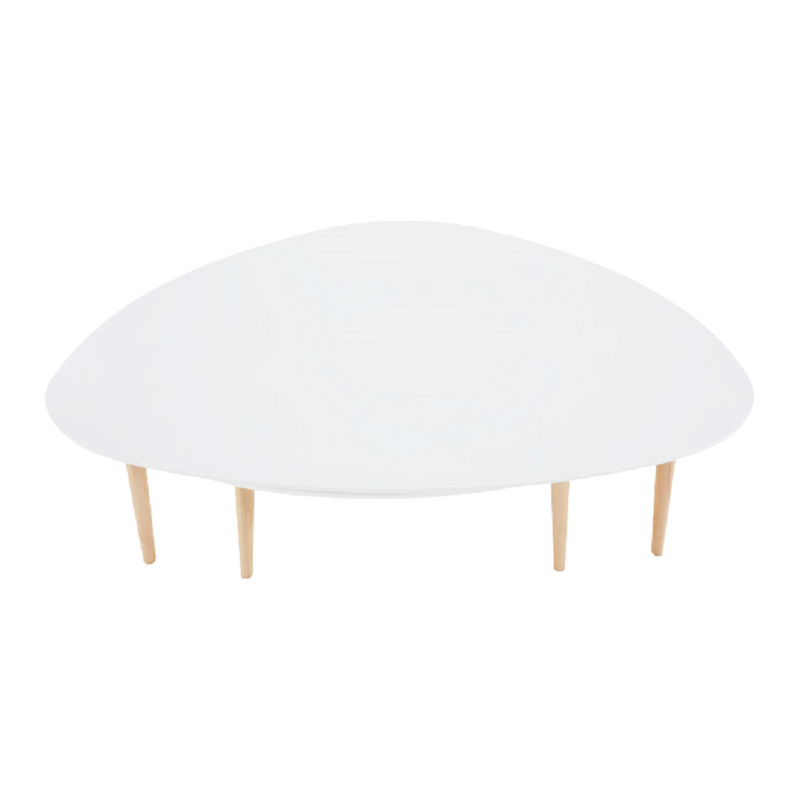 Két részes asztal szett, fehér/bükk, FOLKO NEW