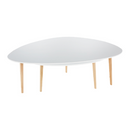 Két részes asztal szett, fehér/bükk, FOLKO NEW