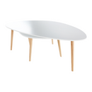 Két részes asztal szett, fehér/bükk, FOLKO NEW