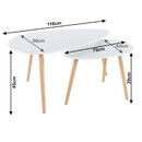 Két részes asztal szett, fehér/bükk, FOLKO NEW