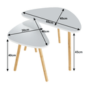 Két dohányzóasztal szett, fehér/természetes, BISMAK