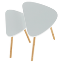 Két dohányzóasztal szett, fehér/természetes, BISMAK