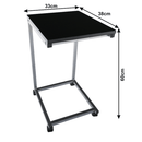 Kisasztal, fekete/fém ezüst, MANNY