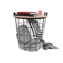 Kisasztal, természetes minta/fekete, NANDO