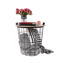 Kisasztal, természetes minta/fekete, NANDO