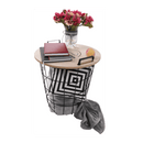 Kisasztal, természetes minta/fekete, NANDO