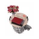 Kisasztal, természetes minta/fekete, NANDO