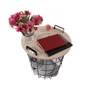 Kisasztal, természetes minta/fekete, NANDO