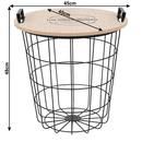 Kisasztal, természetes minta/fekete, NANDO