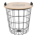 Kisasztal, természetes minta/fekete, NANDO