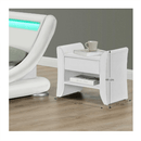 Éjjeliszekrény, fehér textilbőr, BOLTON