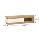 TV asztal 02,  riviéra tölgy/fehér extra magasfényű, LEONARDO