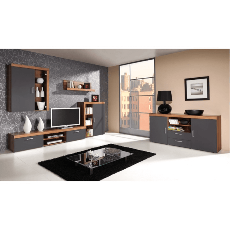 RTV asztal, szilva/szürke grafit, CHERIS 8