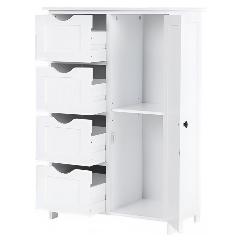 Szekrény/polcállvány, fehér, STORMI