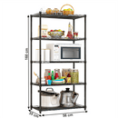 Polcállvány, 5 polcos, fekete, SUER TYP 2