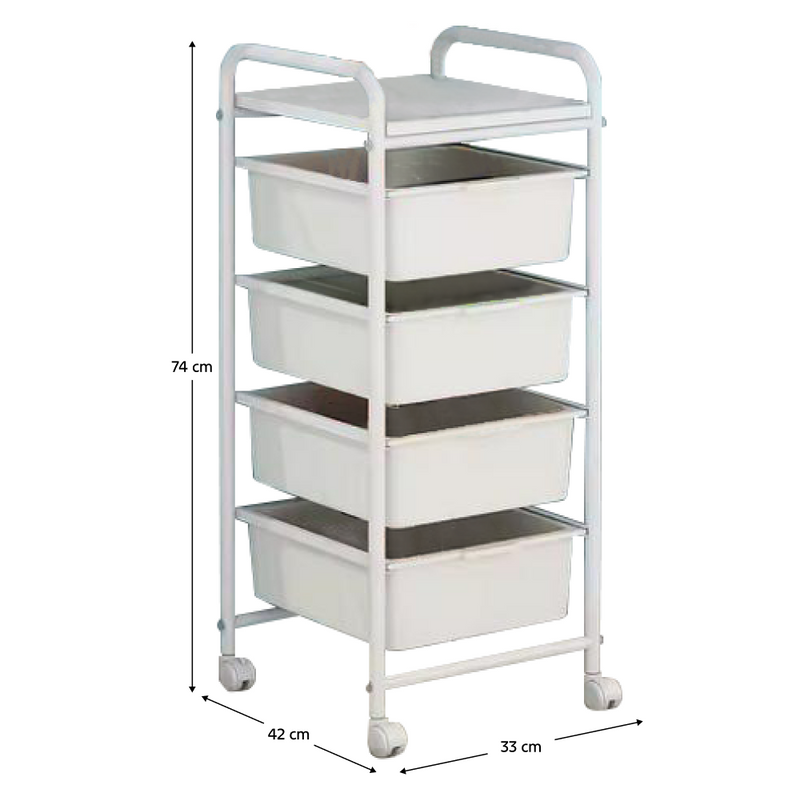 Mozgatható polcállvány, fehér, SUFIK