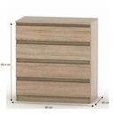 4 fiókos komód, tölgy sonoma, HANY NEW 004